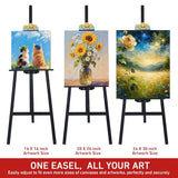 Wooden Easel Stand for Sign, 47" Adjustable Painting & Display Easel for Adults, Beginners and Students