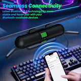 Computer Speaker, Bluetooth 5.3/Wired USB A/C Connection, 6 RGB Light Modes
