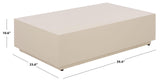 SAFAVIEH Outdoor - Tina Rectangle Coffee Table - Ivory Cement Ficonstone - Fully Assembled - Weather Resistant - Ideal for Deck, Patio, Backyard, 39.4" W x 23.6" D x 10.6" H (PAT6212C)