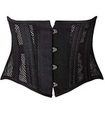 SHAPERX Women's 26 Steel Boned Corset Heavy Duty Waist Trainer Corset Shaper Breathable Mesh Slimming Trimmer Cincher,SZ1997-2-Black-S