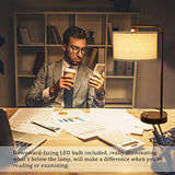 Tall Table Lamp with USB C+A Ports, Fully Stepless Dimmable Modern Minimalist Bedside Nightstand Lamp
