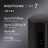 Nighthawk Dual-Band WiFi 7 Router (RS140) - Router Only, BE5000 Wireless Speed (up to 5.0 Gbps