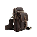 European Men's Large Capacity Zippered Crossbody Bag Waist