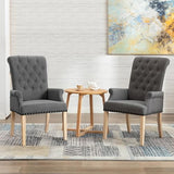 adochr Upholstered Fabric Accent Dining Chair, Arm Dining Chair