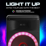 Dolphin BoxParty 1600: 15" High Powered Bluetooth Party Speaker – Deep Bass, Loud Sound System with LED Lights, Includes Microphone and Remote Control