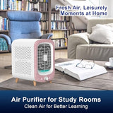 Jafanda Air Purifier for Home Bedroom 780sq ft, HEPA & Activated Carbon, Air Cleaner with Fragrance Sponge & Nightlight, Pink