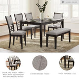 Signature Design by Ashley Langwest Classic Upholstered Dining Table and 4 Chairs and Bench, Set
