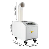 Industrial Ultrasonic Humidifier 3kg/h, Commercial Large Volume Air Humidifier For Workshop Warehouse Vegetable Fresh For Agricultural Large Spaces Or Room, Time Control, 110V