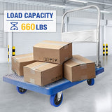 Foldable Push Cart Dolly 660 lbs, Capacity Heavy Duty Moving Platform Trucks Hand Cart with 360