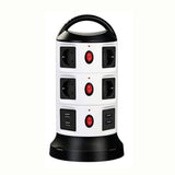 RXXCMD Vertical Power Strip Multiple Tower Socket Surge Protector EU Pluging Outlets with Switchable 1.8m Extension Cable Home Office(3 Layers 11 Outlets)