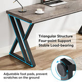 Tribesigns Writing Computer Desk, 55 inch Heavy Duty Study Desk with Z-Shaped Metal Leg, Modern Simple Home Office Computer Desk, Grey