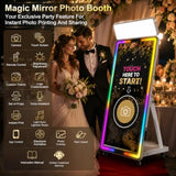 Mirror Photo Booth 65" with Camera and Printer,43'' Interactive Touch Screen
