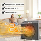 HEATIT Space Heater with Remote for Indoor, Digital Display with Thermostat，Containing Plasma & Ozone, 1-12H Timer,1500W/750W, Electric Space Heater for Office, Bedroom,Black,10.6"Dx7.0"W x 11.8"H