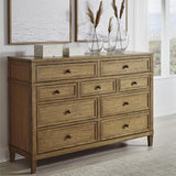 Signature Design by Ashley Sharlance Casual 9-Drawer Dresser with Felt-Lined Top Drawer and Easy Glide for Bedroom, Light Brown