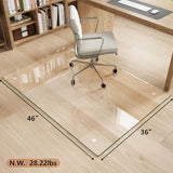 Tempered Glass Chair Mat for Carpet & Hard Floor, 36"x46" Office Chair Mat - Heavy Duty & Scratch Resistant
