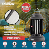Flowtron Bug Zapper Lantern | 2-in-1 Electric Mosquito Killer & LED Camping Lantern, 2150 Sq Ft Coverage, 2000mAh Rechargeable Battery, Self-Cleaning Bug Zapper for Patio Outdoor & Indoor Use