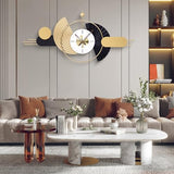 AXAORIRA 39x18 Inch Modern Decorative Wall Clock Battery Operated, Unique Silent Non-Ticking Large Clocks for Living Room, Kitchen, Bedroom, Office – Abstract Design Timepiece