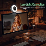 Angetube Streaming Webcam with Microphone: 1080P 60FPS USB Web Cam with Ring Light and Remote Control - HD Web Camera