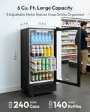 EUHOMY 6 Cu.Ft Commercial Refrigerators, Beverage Refrigerator with Lock