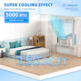 Antarctic Star 5,000 BTU Small Window Air Conditioner Unit Cool Up to 150 Sq.ft, Window AC Unit with Cool and Fan Mode, Quiet Operation, Adjustable Window Fit, Intuitive Mechanical Controls, White