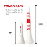 Obirdie Bamboo Golf Tees (50-Pack, 2.75 & 1.5 Inch, Pink & Red) & Magnetic Golf Towel (18x18 in., Pink Stripe, with Detachable Clip)