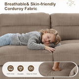 HAOMARKETS 135” Modular Sectional L Shaped Corner Sofa with Movable Ottoman