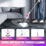 Steam Mop & Detachable Handheld Steamer 2-in-1 Design, 20s Fast Heat-Up, 16FT Power Cord, 10-in-1 Multi-Purpose Steam Cleaner for Hardwood Floors/Carpet/Tile/Grout/Window/Stove for Deep Home Cleaning