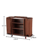 This Commercial Traditional Janitorial 3-Shelf Cleaning Cart Janitorial Carts on Wheels Housekeeping Carts for Hotels Stores Brown