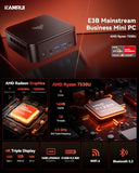 KAMRUI Mini PC AMD Ryzen 7530U 16GB LPDRR RAM 1TB SSD Micro Gaming Computer