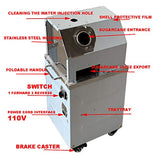 Commercial Electric Sugar Cane Juicer, Sugarcane Press, 3 Rollers 304 Stainless Steel Sugarcane Juicing Extractor, Sweet Sorghum Press Machine with Water Injection Cleaning Hole, 110V 750W TECHTONGDA