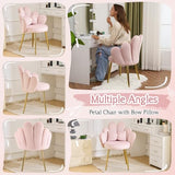 VINGLI Petal Makeup Vanity Chair with Back,Flower Cute Girls Desk Chair
