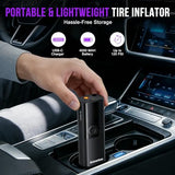 Tire Inflator Portable Air Compressor - Portable Cordless Mini Air Pump with Digital Pressure Gauge, 150PSI 3X Fast Inflation