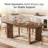 TRIBEWOOD Dining Table for 4-6, 63 Inch Farmhouse Solid Wood Dining Table