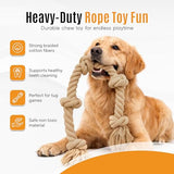 Ali+Oli Pets Dog Rope Toy for Large Dogs, Heavy Duty 5-Knot Cotton Tug-of-War Rope for Aggressive Chewers, Durable Interactive Chew Toy