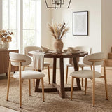 UVV Dining Chairs Set of 8, Metal Kitchen Chairs with Modern Fabric Upholstered for Dining Room, Beige