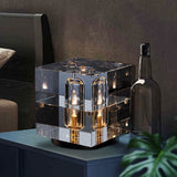Square Luxury All Copper Crystal Table Lamp Living Room Bedroom Bedside Cabinet Study Model Room LEDYZ