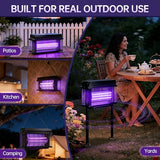 Spansol Solar Bug Zapper Outdoor, 4000 SQ.FT Mosquito Zapper with Smart Rain Off Rechargeable Mosquito Killer Lamp, Wireless Solar Powered Fly Trap for Yard Patio RV Camping (Black)