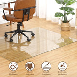 Chair Mat, 55 x 46 x 2 Inch Tempered Glass Chair Mat