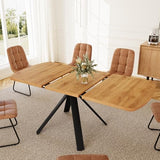 HIPIHOM Extendable Dining Table Set for 6 People, 47.2"-63" Kitchen Table
