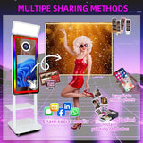 40" Magic Mirror Photo Booth Machine with Instant Printer,21.5inch Interactive