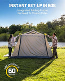 FanttikOutdoor Zeta C10 Apex Canopy Tent, 10 Person Instant Cabin Tent Setup in 60s, Family Tent with Carry Bag for Family Camping & Hiking, Waterproof, Upgraded Ventilation