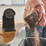 X-ACTO Pencil Sharpener, School Pro Electric Pencil Sharpener, With Six Size Dial, XL Shavings Bin, Black, 1 Count - Heavy Duty