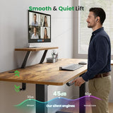L-Shaped Standing Desk - 63 Inch Adjustable Corner Standing Desk with Flexible Monitor Stand