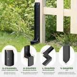 AOPEC Fence Post Repair Kit, Heavy Duty One-Piece Steel Anchor & Stakes for Repair Broken Tilted Leaning Wood Posts, Rust-Proof Easy Installation, Upgraded 11-Gauge Thickness (4 Pack)