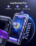 Cordless Vacuum Cleaner 600W 50KPA Powerful Suction 65 Mins Stick Handheld Vacuum Cleaners Green LED Anti-Tangle Brush Aromatherapy 1.8L Dust Cup One-Touch Empty for Carpet/Hardwood/Pet Hair/Car/Stair