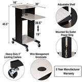 OEF Furnishings Presentation Cart and Stand, OEFPRC200, Steel Frame, Ivory Woodgrain