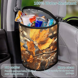 YHNNH Car Trash Can Autumn Leaves Car Trash Bag with Cover and Waterproof Bin