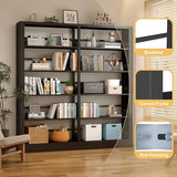 LyAosdFu 5-Tier Industrial Bookshelf, White Bookcases and Bookshelves,Tall Metal Book Shelf Storage Organizer,Freestanding Bookshelf for Living Room
