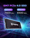 Acer Predator GM7 2TB SSD: M.2 2280 PCIe Gen 4 x4 NVMe 2.0