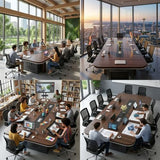15FT Large Conference Table, 16-18 Person Rectangular Office Meeting Table